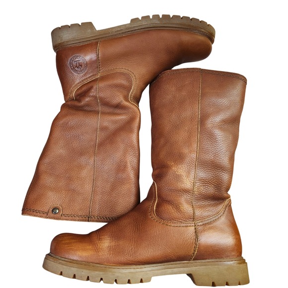 Panama Jack warm lined Bambina leather women's roll down faux fur boots 41/10 - Picture 2 of 13